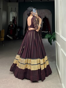 Best Fabric New Designer Georgette With Bandhej Print And <b>Gota</b> Patti Lehenga Choli Manufacturer From India - Product Image 5