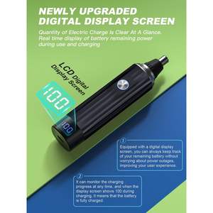 Tondeuse professionnelle rechargeable à écran LED pour sourcils et poils du visage, indolore, pour hommes et femmes, tondeuse nez-oreilles USB pour utilisation en camping-car - Product Image 6