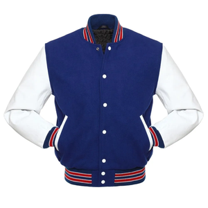 Chaqueta Universitaria de Béisbol Personalizada para Hombre, Bordado Chenille de Alta Calidad, Fabricante OEM, Chaqueta Varsity de Cuero Corta - Product Image 5