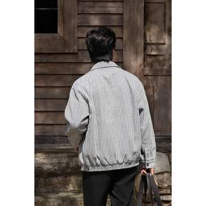 TST 2131 Unisex <b>Vintage</b> Nonwoven Breathable Eco-Friendly Basic Casual Geometric Pattern Bomber <b>Jacket</b> - Product Image 3