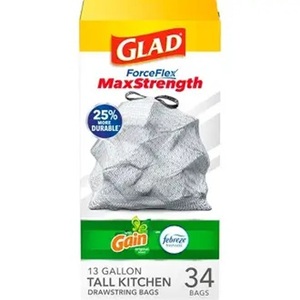 Bolsas de Basura Glad Tall para Cocina, 13 Galones, Bolsas de Basura Gain Original, Odorshield - Product Image 1