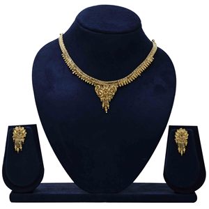 Collares cortos de oro de 14K 18K 24K al por mayor, conjunto de joyas de diseño floral tradicional, collares de moda rellenos de oro de latón. - Product Image 1