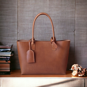 กระเป๋าโท้ทหนังแท้หรูหราสำหรับผู้หญิง, กระเป๋าแมสเซนเจอร์ทรงเดียวจุของได้เยอะสไตล์เรียบง่ายสำหรับผู้หญิง - Product Image 6