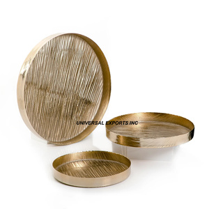 Ensemble de quatre plateau à chocolat forme ronde plateau à chocolat design forme ronde luxe nouveau plateau à chocolat en métal - Product Image 3