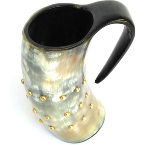 Set of 2 Handmade Viking Drinking <b>Wine</b> Beer Mugs Premium Quality Customized Size Horn Mugs for Wedding in India - Product Image 5