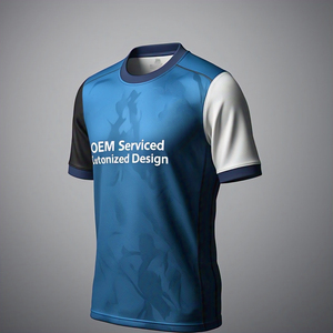 Camiseta de fútbol unisex de manga corta con cuello en V, ropa de entrenamiento de fútbol de color sólido - Product Image 4