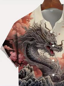 เสื้อสยองขวัญของผู้ชายเสื้อพิมพ์ลายมังกรใส่สบายสบายฤดูร้อนขนาดใหญ่พิเศษพิมพ์ลาย3D สดใสแขนสั้นมีสไตล์ - Product Image 2