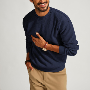 Suéteres de hombre de alta calidad personalizados de su propia marca en MOQ bajo suéteres de hombre de color sólido de diseño personalizado al por mayor - Product Image 3