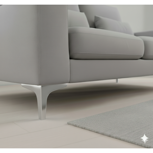 Pieds de meuble en plastique minimalistes en forme de T, robustes, argentés, 12 cm, pour canapé et armoire, pour salon - Product Image 6