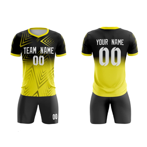 ชุดเสื้อฟุตบอลและกางเกงขาสั้นสำหรับเยาวชนชุดเสื้อฟุตบอลผ้าโพลีเอสเตอร์100% และกางเกงขาสั้นสำหรับทีมออกแบบได้ตามที่ต้องการ - Product Image 1