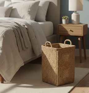 Panier décoratif en rotin naturel Organisateur fait main pour chaussures et vêtements - Product Image 3