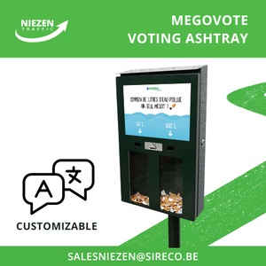 MEGOVOTE Cendrier de grande capacité 2000 mégots Design Logo durable Mobilier urbain interactif pour les espaces publics urbains pour la fumée - Product Image 2