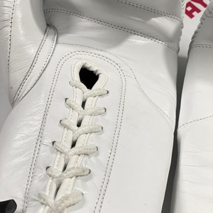 ถุงมือชกมวยคุณภาพพรีเมียมแบบสั่งทำพิเศษ No Boxing No Life รุ่นผูกเชือก สีขาว สำหรับฝึกซ้อม ผลิตตามแบบ OEM หนังแท้ระดับมืออาชีพ - Product Image 5