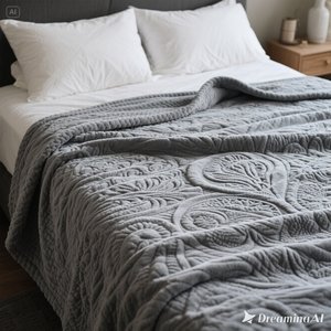 Manta de lana suave de lujo Diseño en relieve gris acogedor Tamaño personalizado - Product Image 5