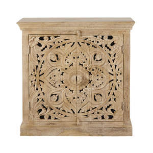 Élégant buffet de salle à manger en bois de manguier avec design sculpté créatif dans un style traditionnel pour les intérieurs de maison modernes Bar Farmhouse - Product Image 1