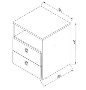 Mesa de Noche Moderna AR-CR410 MT con 2 Cajones, Mueble para Dormitorio, Fácil de Armar, Color Montana, Brasil - Product Image 5