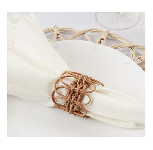 Rond de serviette Table élégante décorative artisanat exigeant personnalisé exclusivement rond de serviette en rotin couleur naturelle - Product Image 5