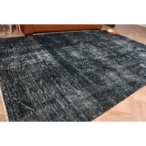 Grand tapis turc de 6,1 x 9,6 pieds, tapis vintage, tapis en laine noir et blanc à motifs floraux - Product Image 1