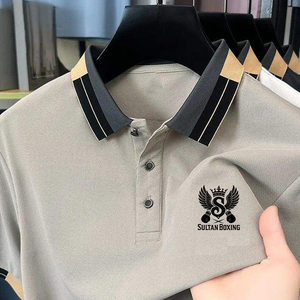 เสื้อโปโลแขนสั้นปักลายสำหรับผู้ชายระบายอากาศได้ดีฤดูร้อน - Product Image 2