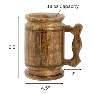 แก้วเบียร์ไม้ที่ให้ความรู้สึกเหมือนประวัติศาสตร์สไตล์คลาสสิกทังการ์ดพร้อมสัมผัสแบบชนบทสำหรับคนรักเบียร์ที่แท้จริง - Product Image 2