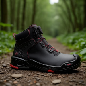 Zapatos de Seguridad Braxton, Botas de Seguridad de Cuero, Talla 40, Negro/Rojo, S3 SRC HRO EN20345 BAAK - Product Image 3