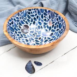 Bol en bois naturel le plus vendu avec une pièce maîtresse d'impression extérieure d'aspect design pour la décoration de table à la maison pour les occasions de fête - Product Image 6