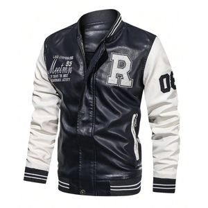 Veste universitaire personnalisée en chenille brodée à manches en cuir véritable pour hommes, veste d'hiver tissée décontractée Letterman de baseball - Product Image 1