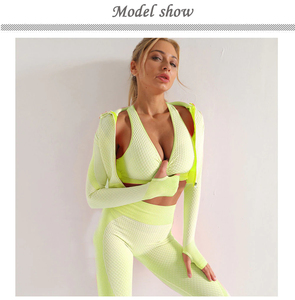 Offre Spéciale femmes vêtements actifs 2 pièces ensemble coupe irrégulière dos nu soutien-gorge haut taille moyenne Leggings solide grande taille imperméable doux Fitness - Product Image 4