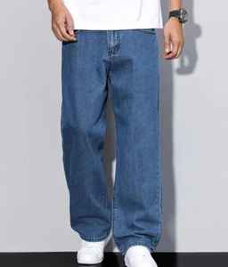 Vaqueros rectos holgados de algodón 100% para hombre, transpirables, de mezclilla, de talle medio, ajuste relajado, estilo gótico, casual, lavados, de pierna ancha, sueltos - Product Image 5