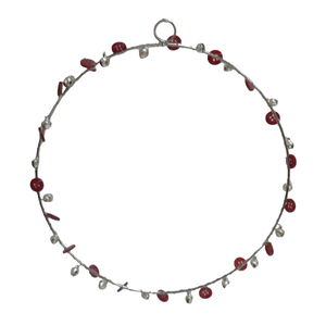 Ornement suspendu décoratif pour la maison cercle en fer/perles pour décoration de Noël fait à la main en vrac - Product Image 3