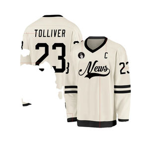 Maillots de hockey sur glace vierges en gros à prix avantageux, personnalisez-les, 100% polyester, séchage rapide et respirant, service ODM OEM disponible - Product Image 3
