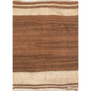 พรมขนสัตว์ทอมือแบบแบนสีเบจและสีน้ำตาล รุ่น Nayaab Classic สำหรับห้องนั่งเล่น รุ่น Paem-979 ลายทางสี่เหลี่ยมผืนผ้า - Product Image 1