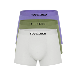 Bóxer de algodón para hombre de último estilo, ropa cómoda de talla grande para todo el día, ropa interior de hombre de tela elástica de 4 vías, Bóxer con logotipo personalizado - Product Image 1