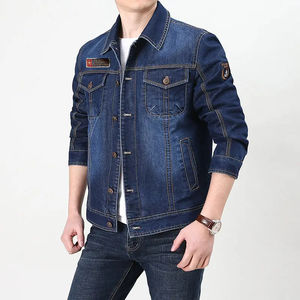 Veste en jean à manches longues personnalisée de haute qualité pour hommes veste en jean en toile noire à un bouton taille XL pour l'hiver - Product Image 4