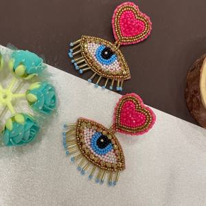 Pendientes Bordados, Diseños de Pendientes con Cuentas, Pendientes Hechos a Mano para Mujer, Joyería Festiva para Fiestas al Mejor Precio, Pendientes con Cuentas - Product Image 3