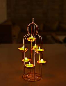 Support de bougies chauffe-plat en métal doré fait main, durable, à plusieurs niveaux, pour centres de table de mariage, décoration de luxe pour la maison, style Diya festif - Product Image 3