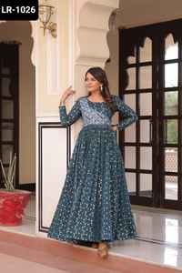 Choli con estampado de posición de desgaste étnico indio con vestido de trabajo tejido Jacquerd de grapa para funciones de boda y Festival WearDress - Product Image 3