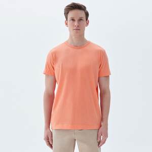 T-shirt pour homme en lin 52% et coton 48%, manches courtes, col rond, uni - Product Image 4