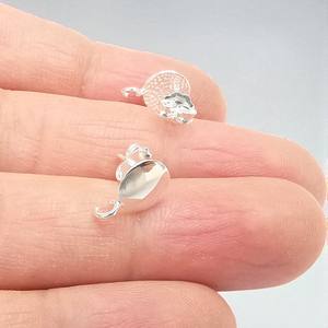 Pendientes de tuerca redondos de plata esterlina-Hallazgos de pendientes de poste de 11 MM - Product Image 1