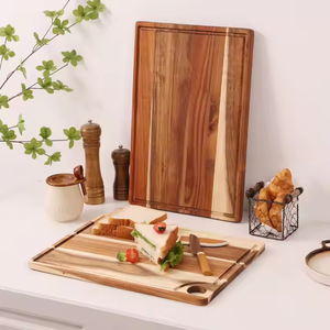 Tabla de cortar grande de cocina de madera de acacia Tabla de cortar de madera Tabla de frutas de comedor simple por Artesanías de media luna - Product Image 3