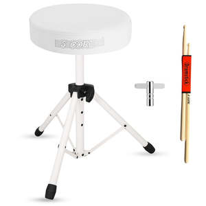 5 Core Drum Throne 3 Thick Padded Memory Foam Comfortable Drummer <b>Stool</b> 330Lb Capacity Adjustable - Product Image 1
