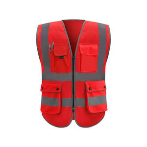 Chaleco de alta visibilidad con 5 bolsillos y tiras reflectantes Ropa de trabajo al aire libre Chaleco DE SEGURIDAD reflectante - Product Image 4