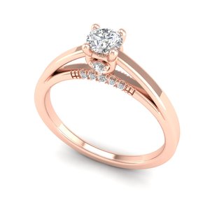 REYES 14K oro rosa IGI certificado anillos de diamantes corte genuino 0,35 quilates precio al por mayor compromiso de boda anillos finos para mujeres - Product Image 2