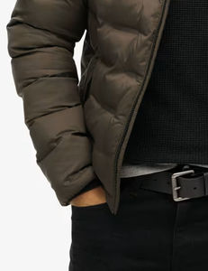 Chaqueta de Invierno para Hombre, Chaqueta Acolchada Ultraligera de Alta Demanda con Capucha Marrón y Decoración de Piel, Cortavientos Esencial del Fabricante - Product Image 5