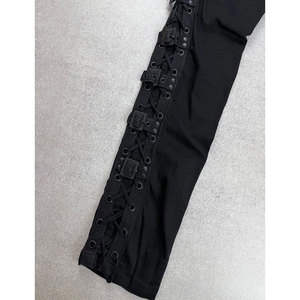 Pantalones Punk Negros Góticos Sexys con Cordones y Hebillas para Mujer, Venta al por Mayor de Fábrica de Alta Calidad 2026 - Product Image 3