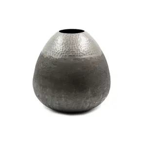 Metal Sheet Flower Vase with Hammered Design Silver Finished Metal Flower Planter Vase & pot for Floor Decoration