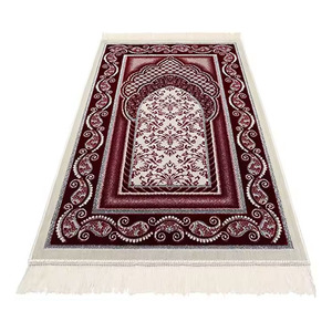 Muslim Foldable Prayer Mat Wholesale with Pocket Islamic Plain Solid Material Cheap price Prayer Mat - Product Image 2