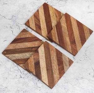 Sous-verres en bois au design moderne Ensemble de sous-verres de table de haute qualité pour la maison, la cuisine, le bureau et la protection des boissons - Product Image 4