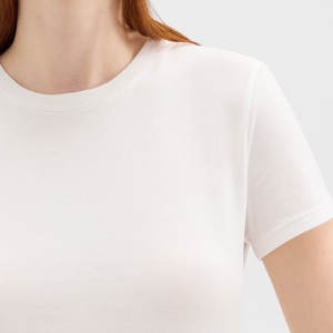 เสื้อยืดคอกลมแขนสั้นสำหรับผู้หญิงเสื้อยืดสีสวย180กรัมเป็นมิตรกับสิ่งแวดล้อม - Product Image 4