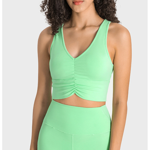 High Quality Custom Nylon Spandex Sports <b>Bra</b> for Fitness Yoga Heat Transfer Logo Breathable Material Plus Size Adjustable <b>Strap</b> - Product Image 6